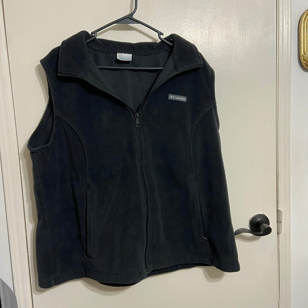 Columbia Sportswear Company Mens Fleece Vest Black Full Zip Size 2X